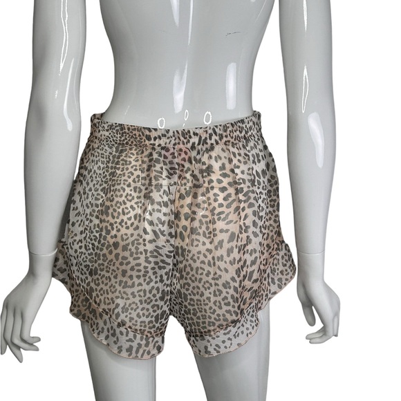 P2F Swim Coverup 2 Pc Top & Shorts Animal Print XS/S Sheer Festival Beach - Picture 14 of 16